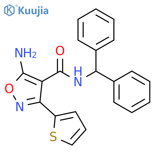 4-Isoxazolecarboxamide, 5-amino-N-(diphenylmethyl)-3-(2-thienyl)- structure