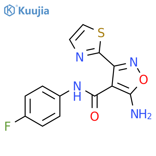 4-Isoxazolecarboxamide, 5-amino-N-(4-fluorophenyl)-3-(2-thiazolyl)- structure