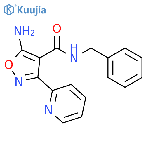 4-Isoxazolecarboxamide, 5-amino-N-(phenylmethyl)-3-(2-pyridinyl)- structure