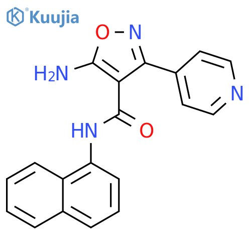4-Isoxazolecarboxamide, 5-amino-N-1-naphthalenyl-3-(4-pyridinyl)- structure