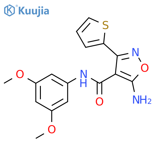 4-Isoxazolecarboxamide,5-amino-N-(3,5-dimethoxyphenyl)-3-(2-thienyl)- structure