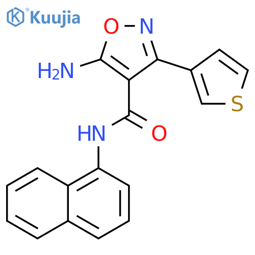 4-Isoxazolecarboxamide, 5-amino-N-1-naphthalenyl-3-(3-thienyl)- structure