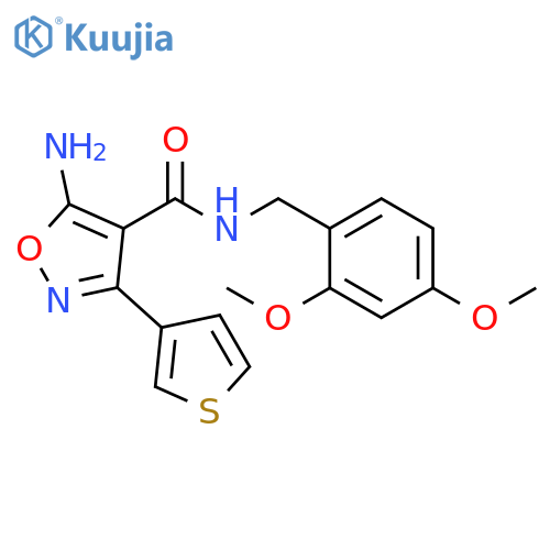 4-Isoxazolecarboxamide,5-amino-N-[(2,4-dimethoxyphenyl)methyl]-3-(3-thienyl)- structure