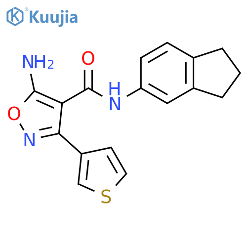 4-Isoxazolecarboxamide,5-amino-N-(2,3-dihydro-1H-inden-5-yl)-3-(3-thienyl)- structure
