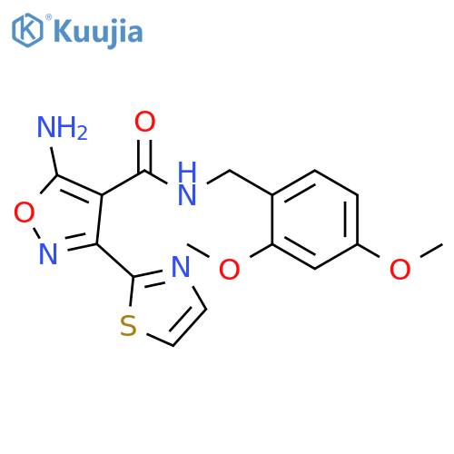 4-Isoxazolecarboxamide,5-amino-N-[(2,4-dimethoxyphenyl)methyl]-3-(2-thiazolyl)- structure
