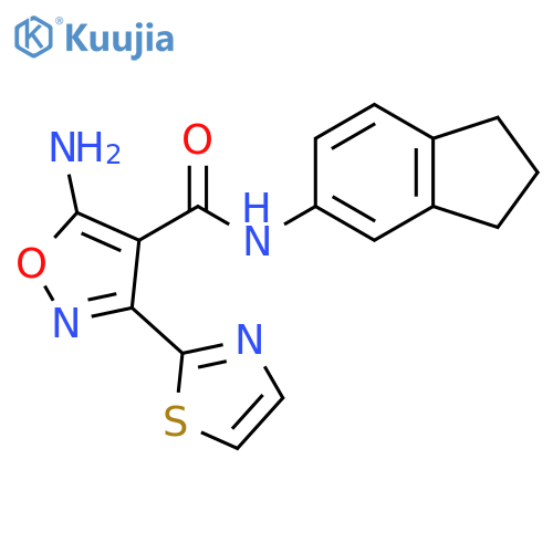 4-Isoxazolecarboxamide,5-amino-N-(2,3-dihydro-1H-inden-5-yl)-3-(2-thiazolyl)- structure