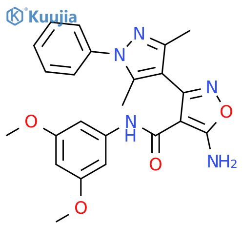 4-Isoxazolecarboxamide,5-amino-N-(3,5-dimethoxyphenyl)-3-(3,5-dimethyl-1-phenyl-1H-pyrazol-4-yl)- structure