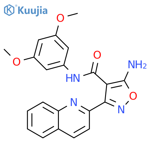 4-Isoxazolecarboxamide,5-amino-N-(3,5-dimethoxyphenyl)-3-(2-quinolinyl)- structure