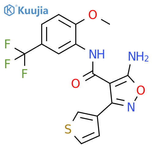 4-Isoxazolecarboxamide,5-amino-N-[2-methoxy-5-(trifluoromethyl)phenyl]-3-(3-thienyl)- structure