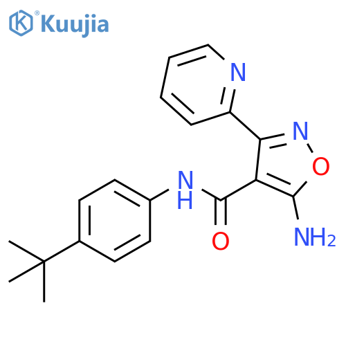 4-Isoxazolecarboxamide,5-amino-N-[4-(1,1-dimethylethyl)phenyl]-3-(2-pyridinyl)- structure
