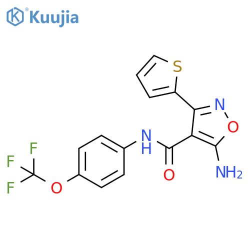 4-Isoxazolecarboxamide,5-amino-3-(2-thienyl)-N-[4-(trifluoromethoxy)phenyl]- structure