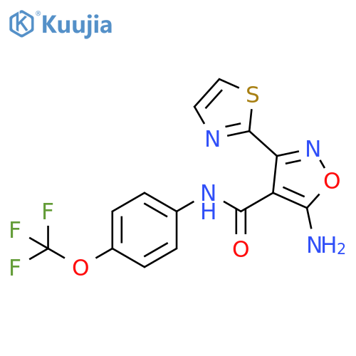 4-Isoxazolecarboxamide,5-amino-3-(2-thiazolyl)-N-[4-(trifluoromethoxy)phenyl]- structure