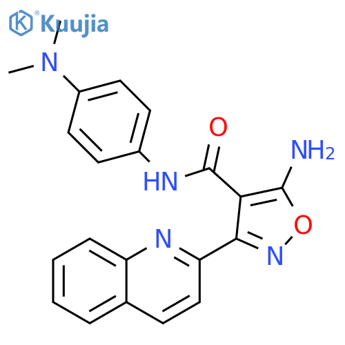 4-Isoxazolecarboxamide,5-amino-N-[4-(dimethylamino)phenyl]-3-(2-quinolinyl)- structure