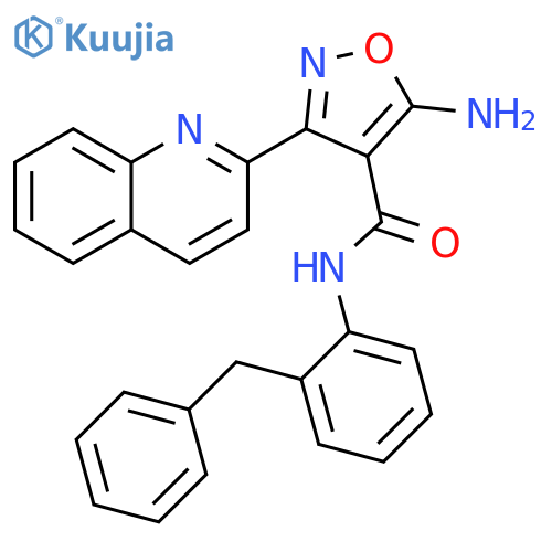 4-Isoxazolecarboxamide,5-amino-N-[2-(phenylmethyl)phenyl]-3-(2-quinolinyl)- structure