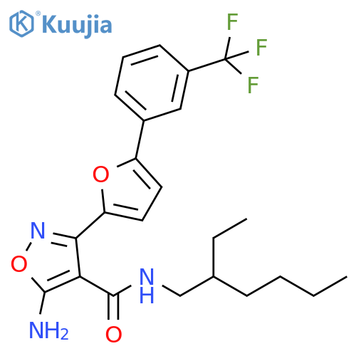 4-Isoxazolecarboxamide,5-amino-N-(2-ethylhexyl)-3-[5-[3-(trifluoromethyl)phenyl]-2-furanyl]- structure