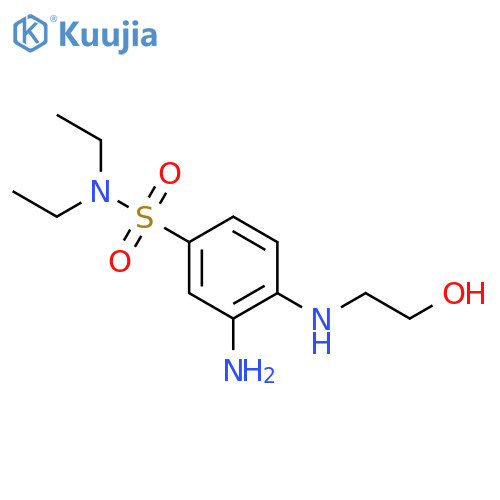 3-Amino-N,N-diethyl-4-(2-hydroxyethyl)aminobenzene-1-sulfonamide structure
