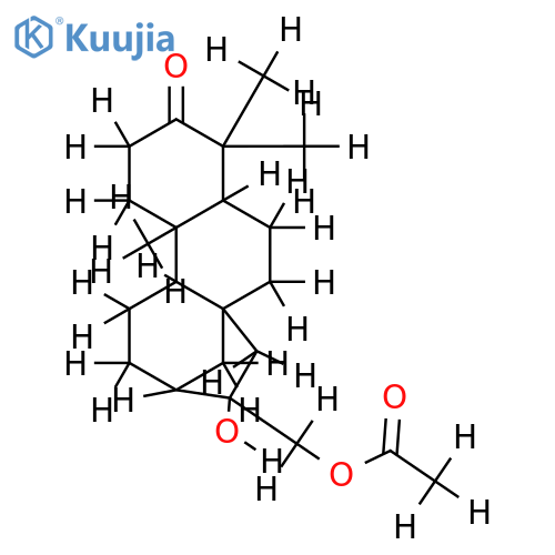 16alpha-hydroxy,17-aceto-phyllocladan-3-one structure
