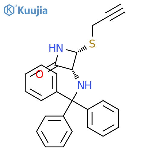 2-AZETIDINONE, 4-(2-PROPYNYLTHIO)-3-[(TRIPHENYLMETHYL)AMINO]-, CIS- structure
