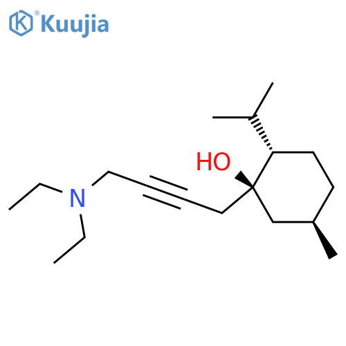 Cyclohexanol, 1-(4-(diethylamino)-2-butynyl)-5-methyl-2-(1-methylethyl)-, (1-alpha,2-alpha,5-beta)- structure