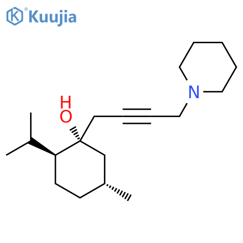 Cyclohexanol, 5-methyl-2-(1-methylethyl)-1-(4-(1-piperidinyl)-2-butynyl)-, (1-alpha,2-alpha,5-beta)- structure
