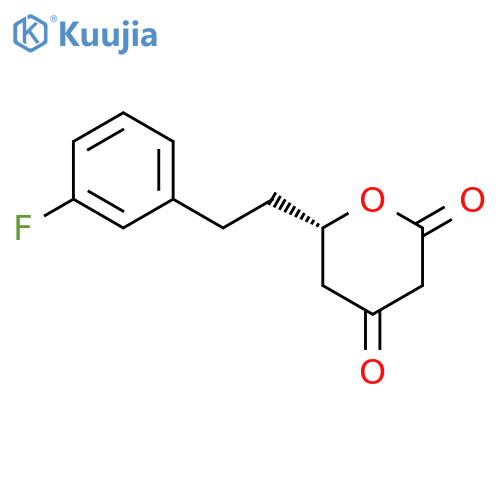 2H-Pyran-2,4(3H)-dione, 6-[2-(3-fluorophenyl)ethyl]dihydro-, (6S)- structure