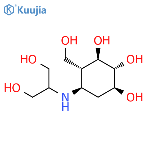1,2,3-Cyclohexanetriol,5-[[2-hydroxy-1-(hydroxymethyl)ethyl]amino]-4-(hydroxymethyl)-,(1S,2R,3R,4R,5R)- structure