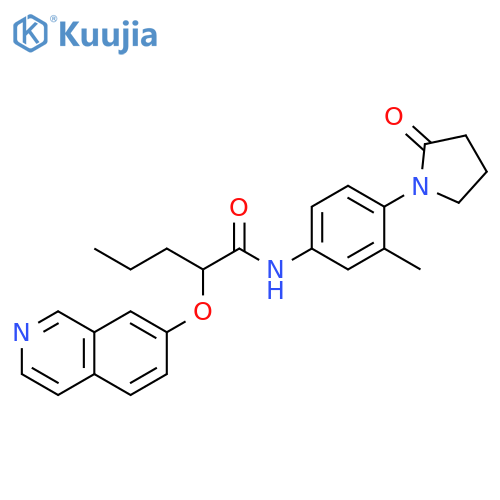 Pentanamide,2-(7-isoquinolinyloxy)-N-[3-methyl-4-(2-oxo-1-pyrrolidinyl)phenyl]- structure