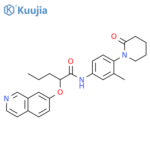 Pentanamide,2-(7-isoquinolinyloxy)-N-[3-methyl-4-(2-oxo-1-piperidinyl)phenyl]- structure