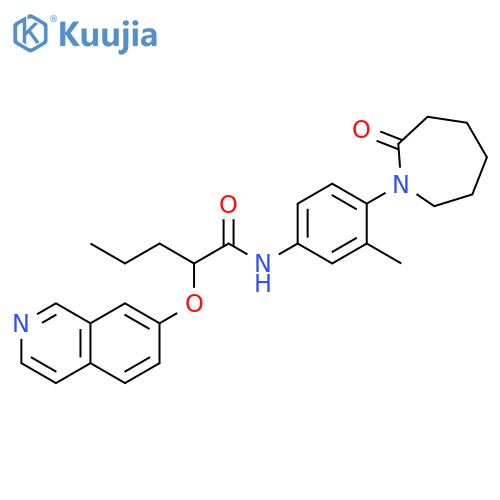 Pentanamide,N-[4-(hexahydro-2-oxo-1H-azepin-1-yl)-3-methylphenyl]-2-(7-isoquinolinyloxy)- structure
