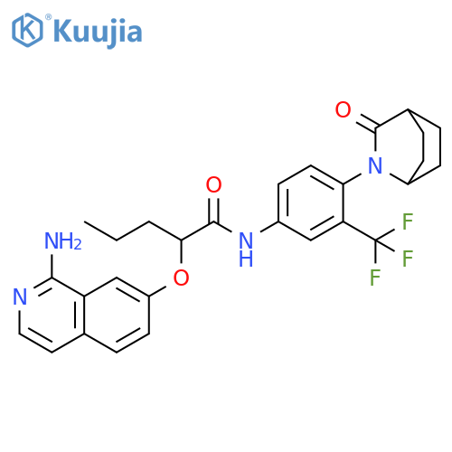 Pentanamide,2-[(1-amino-7-isoquinolinyl)oxy]-N-[4-(3-oxo-2-azabicyclo[2.2.2]oct-2-yl)-3-(trifluoromethyl)phenyl]- structure
