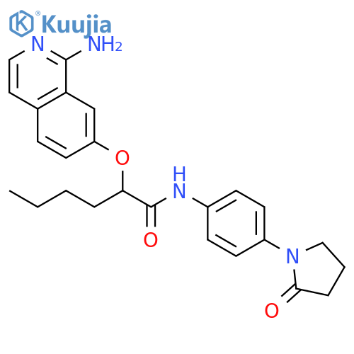 Hexanamide,2-[(1-amino-7-isoquinolinyl)oxy]-N-[4-(2-oxo-1-pyrrolidinyl)phenyl]- structure
