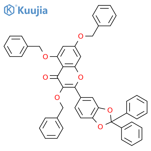 2-(2,2-Diphenyl-1,3-benzodioxol-5-yl)-3,5,7-tris(phenylmethoxy)-4H-1-benzopyran-4-one structure