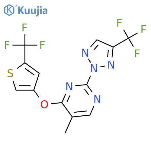 Pyrimidine,5-methyl-4-[[5-(trifluoromethyl)-3-thienyl]oxy]-2-[4-(trifluoromethyl)-2H-1,2,3-triazol-2-yl]- structure