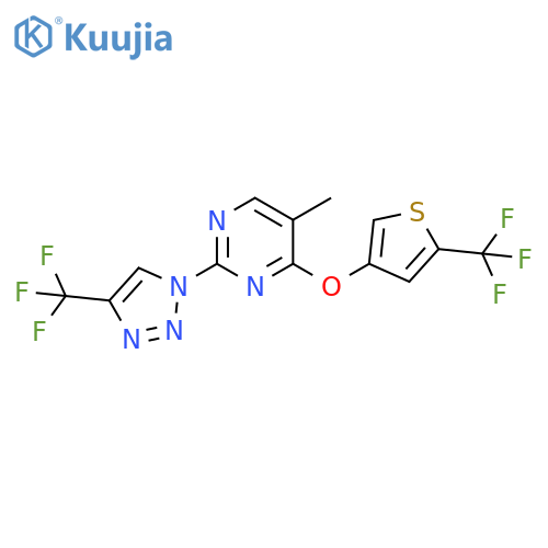 Pyrimidine,5-methyl-4-[[5-(trifluoromethyl)-3-thienyl]oxy]-2-[4-(trifluoromethyl)-1H-1,2,3-triazol-1-yl]- structure