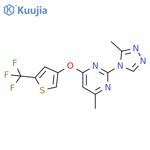 Pyrimidine,4-methyl-2-(3-methyl-4H-1,2,4-triazol-4-yl)-6-[[5-(trifluoromethyl)-3-thienyl]oxy]- structure