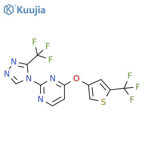 Pyrimidine,4-[[5-(trifluoromethyl)-3-thienyl]oxy]-2-[3-(trifluoromethyl)-4H-1,2,4-triazol-4-yl]- structure