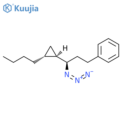 Benzene, [(3R)-3-azido-3-[(1R,2R)-2-butylcyclopropyl]propyl]-, rel- structure