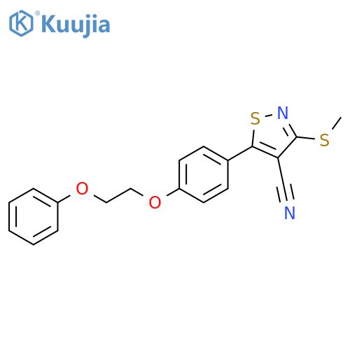 4-Isothiazolecarbonitrile, 3-(methylthio)-5-[4-(2-phenoxyethoxy)phenyl]- structure