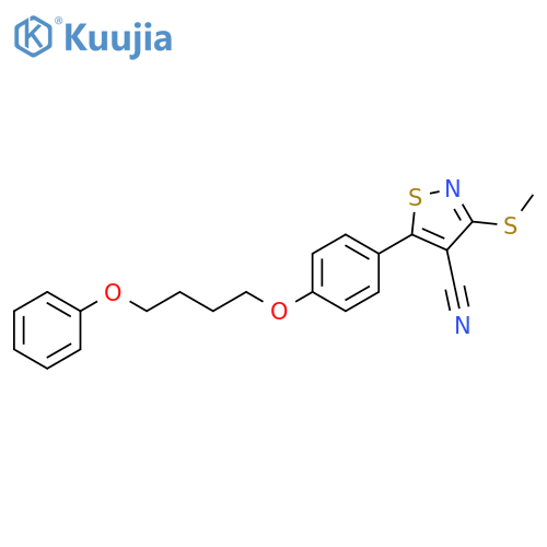 4-Isothiazolecarbonitrile, 3-(methylthio)-5-[4-(4-phenoxybutoxy)phenyl]- structure