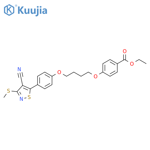 Benzoic acid,4-[4-[4-[4-cyano-3-(methylthio)-5-isothiazolyl]phenoxy]butoxy]-, ethylester structure