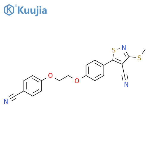 4-Isothiazolecarbonitrile,5-[4-[2-(4-cyanophenoxy)ethoxy]phenyl]-3-(methylthio)- structure