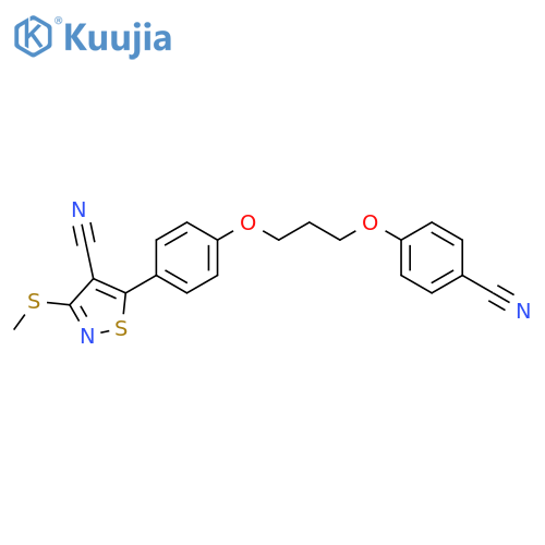 4-Isothiazolecarbonitrile,5-[4-[3-(4-cyanophenoxy)propoxy]phenyl]-3-(methylthio)- structure