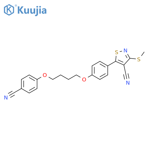 4-Isothiazolecarbonitrile,5-[4-[4-(4-cyanophenoxy)butoxy]phenyl]-3-(methylthio)- structure