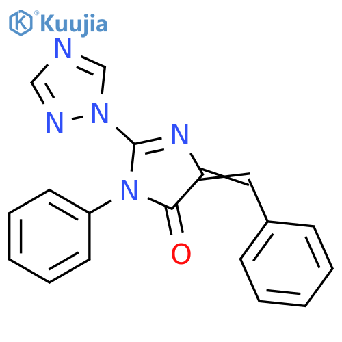 4H-Imidazol-4-one,3,5-dihydro-3-phenyl-5-(phenylmethylene)-2-(1H-1,2,4-triazol-1-yl)- structure