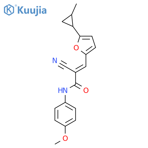 (2E)-2-cyano-N-(4-methoxyphenyl)-3-[5-(2-methylcyclopropyl)furan-2-yl]prop-2-enamide structure