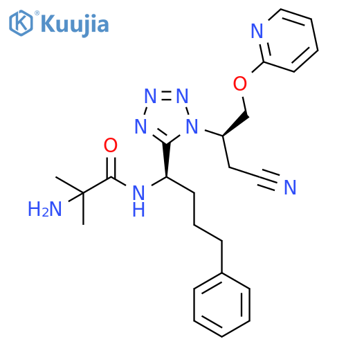Propanamide,2-amino-N-[(1R)-1-[1-[(1R)-1-(cyanomethyl)-2-(2-pyridinyloxy)ethyl]-1H-tetrazol-5-yl]-4-phenylbutyl]-2-methyl- structure
