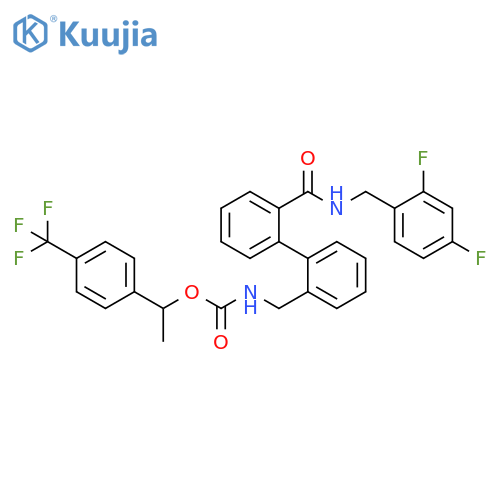 Carbamic acid,[[2'-[[[(2,4-difluorophenyl)methyl]amino]carbonyl][1,1'-biphenyl]-2-yl]methyl]-, 1-[4-(trifluoromethyl)phenyl]ethyl ester structure