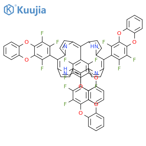 21H,23H-Porphine, 5,10,15,20-tetrakis(1,3,4-trifluorodibenzo[b,e][1,4]dioxin-2-yl)- structure