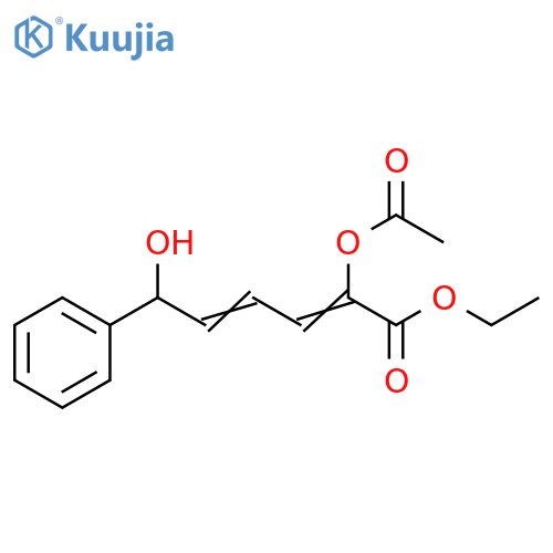 2,4-Hexadienoic acid, 2-(acetyloxy)-6-hydroxy-6-phenyl-, ethyl ester structure