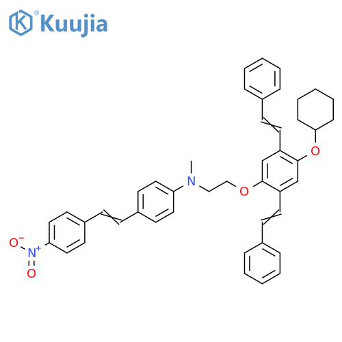 Benzenamine,N-[2-[4-(cyclohexyloxy)-2,5-bis(2-phenylethenyl)phenoxy]ethyl]-N-methyl-4-[2-(4-nitrophenyl)ethenyl]- structure